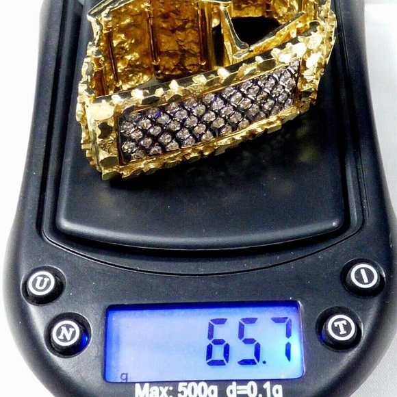 Genuine 14K solid Yellow Gold 50 Diamonds Pave bar link Bracelet 7.25" 65.7g - Picture 11 of 11